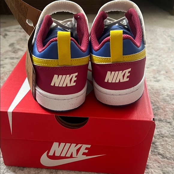NWT Nike Kids' pink, Blue, and Yellow Sneakers - Picture 3 of 4